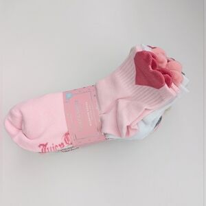 NWT Juicy Couture 10 Pair of 2 Tone Women's (Size 4-10) Quarter Socks w/Hearts